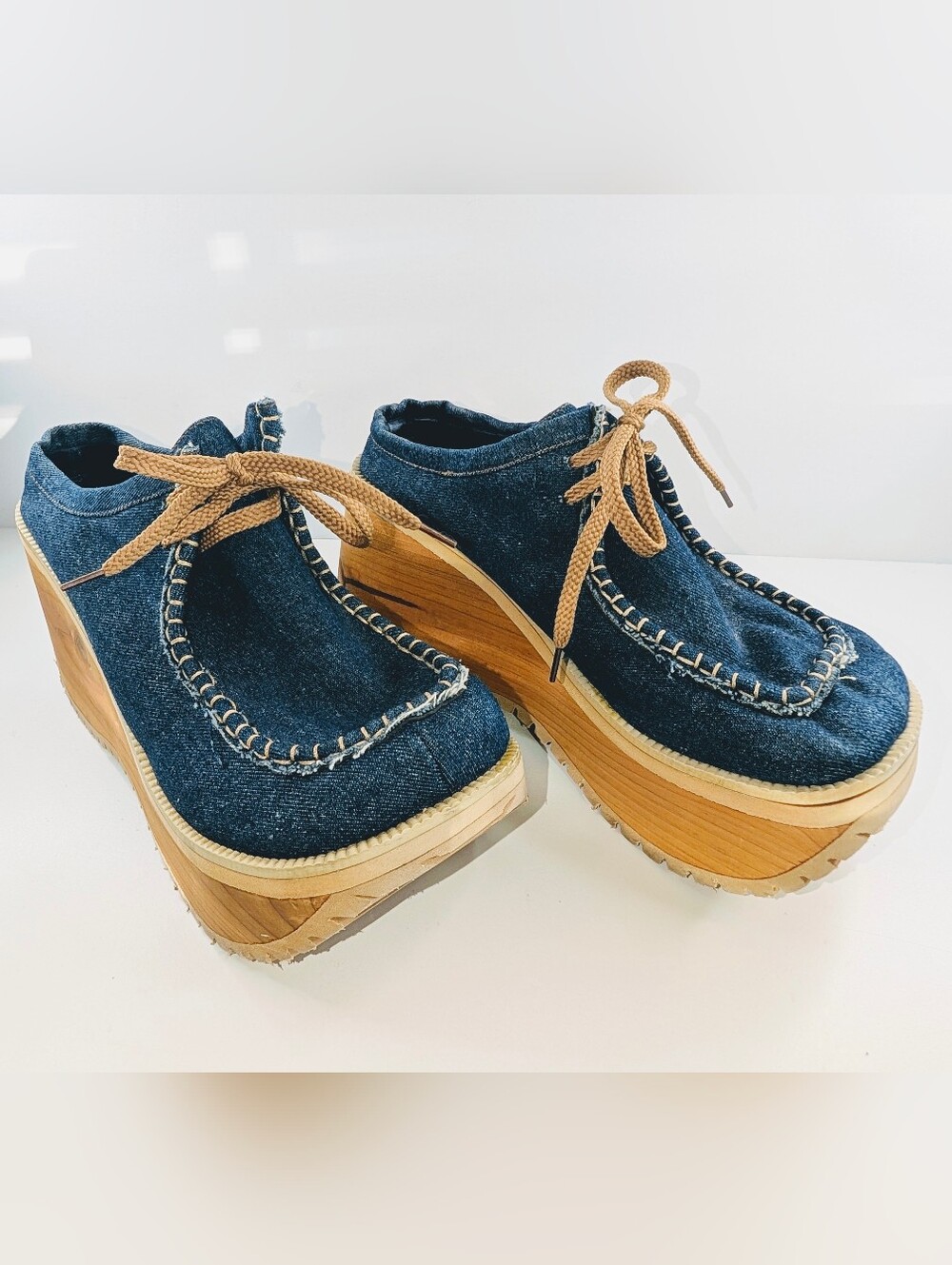 Nature Breeze Y2K Dark Denim Chunky Platform Woman's Size 8.5